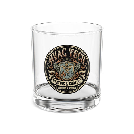 HVAC Tech Heating & Cooling 10oz Rocks Glass – Vintage Trade Emblem - HVAC Tech - DCA0200