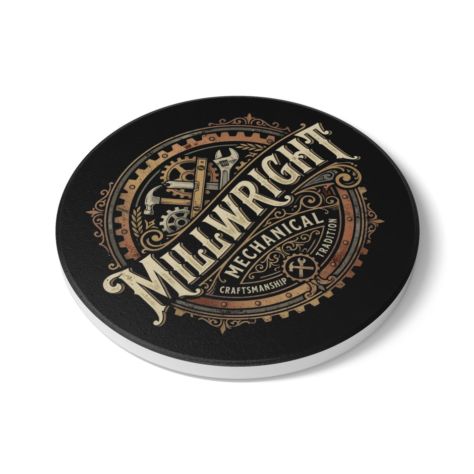 Millwright Mechanical Coaster — Vintage Industrial Ceramic Drink Coaster - DCA0235