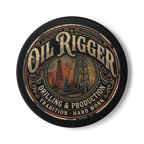 Oil Rigger Ceramic Coaster — Vintage Drilling & Production Design - Oil Rigger - DCA0236