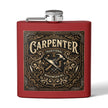 Carpenter Stainless Steel Flask – Traditional Woodworking 6oz Hip Flask Gift - DCA0420