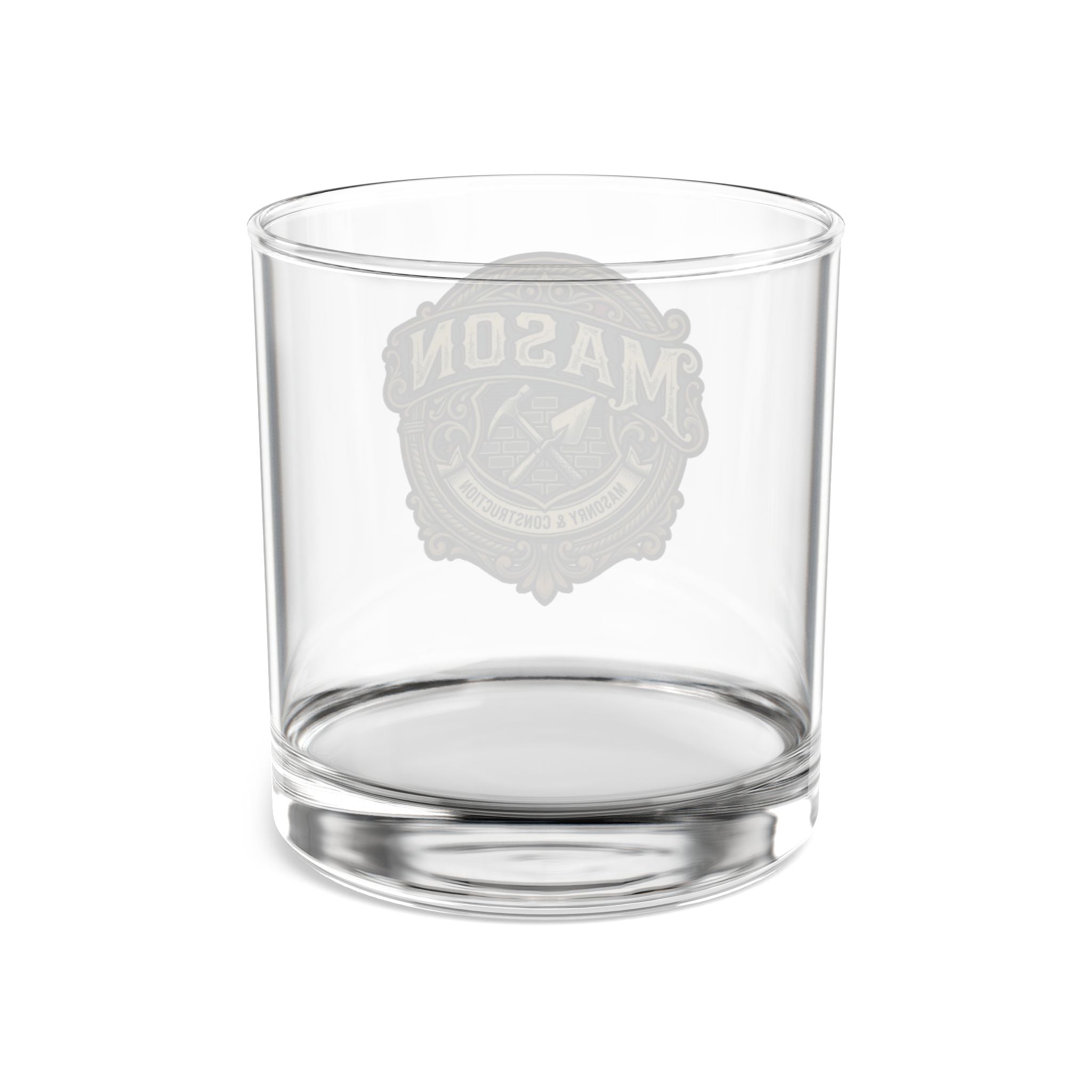 Mason Emblem 10oz Rocks Glass – Vintage Construction Whiskey Tumbler - DCA0202
