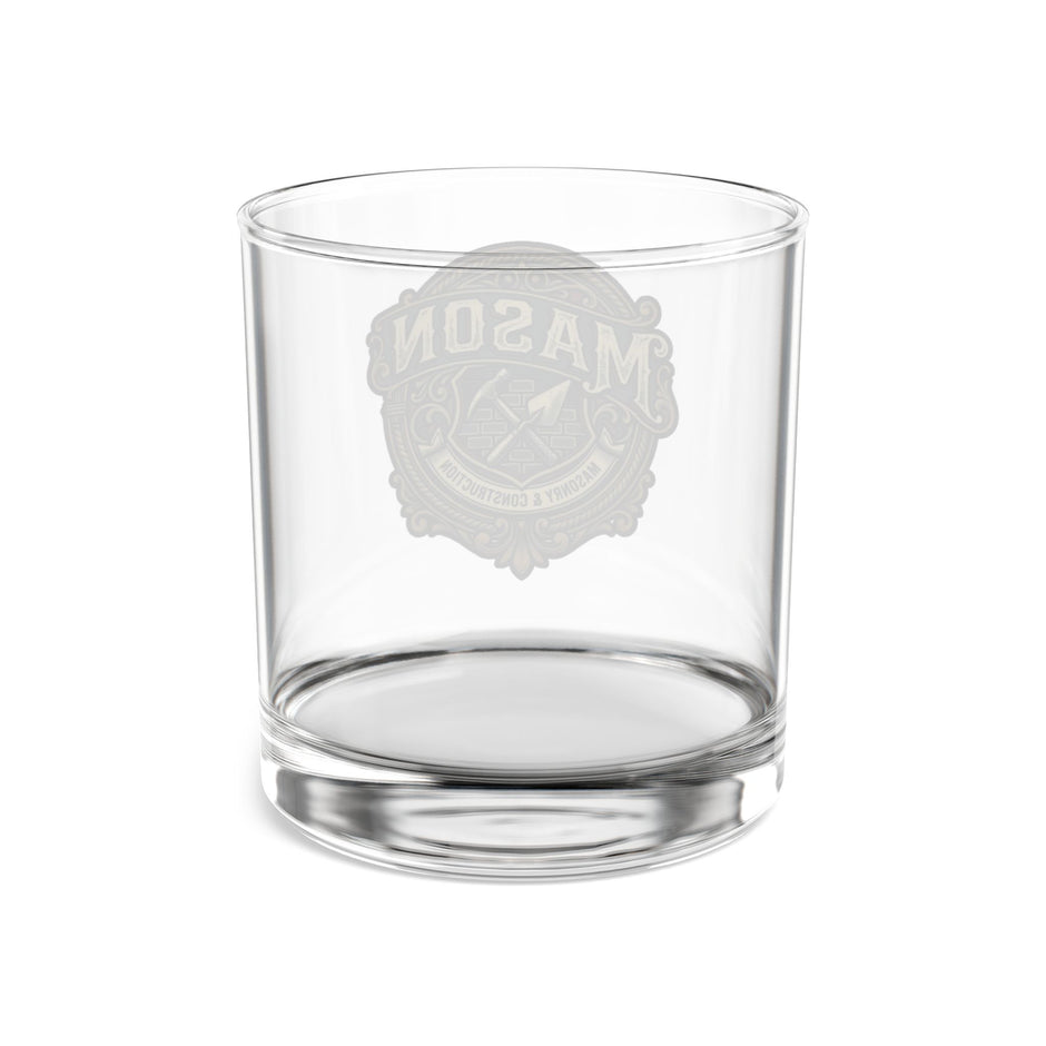 Mason Emblem 10oz Rocks Glass – Vintage Construction Whiskey Tumbler - DCA0202