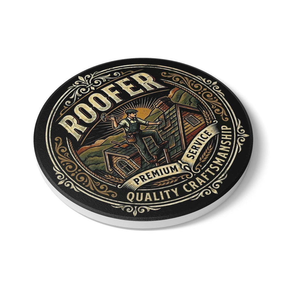 Roofer Coaster — Vintage Roofer Craftsman Ceramic Drink Coaster - Roofer - DCA0240