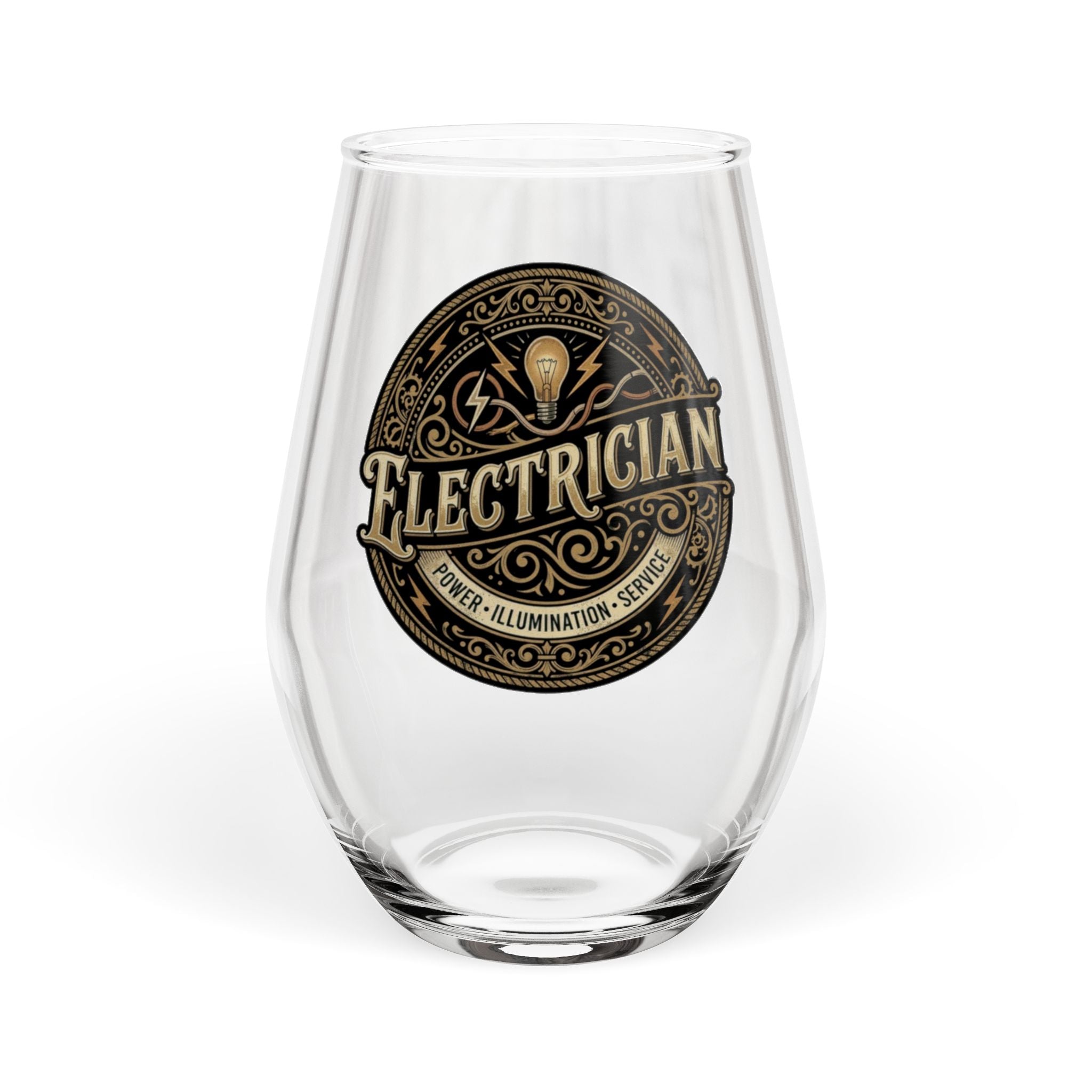 Electrician Vintage Emblem Stemless Wine Glass – 11.75 oz - DCA0336