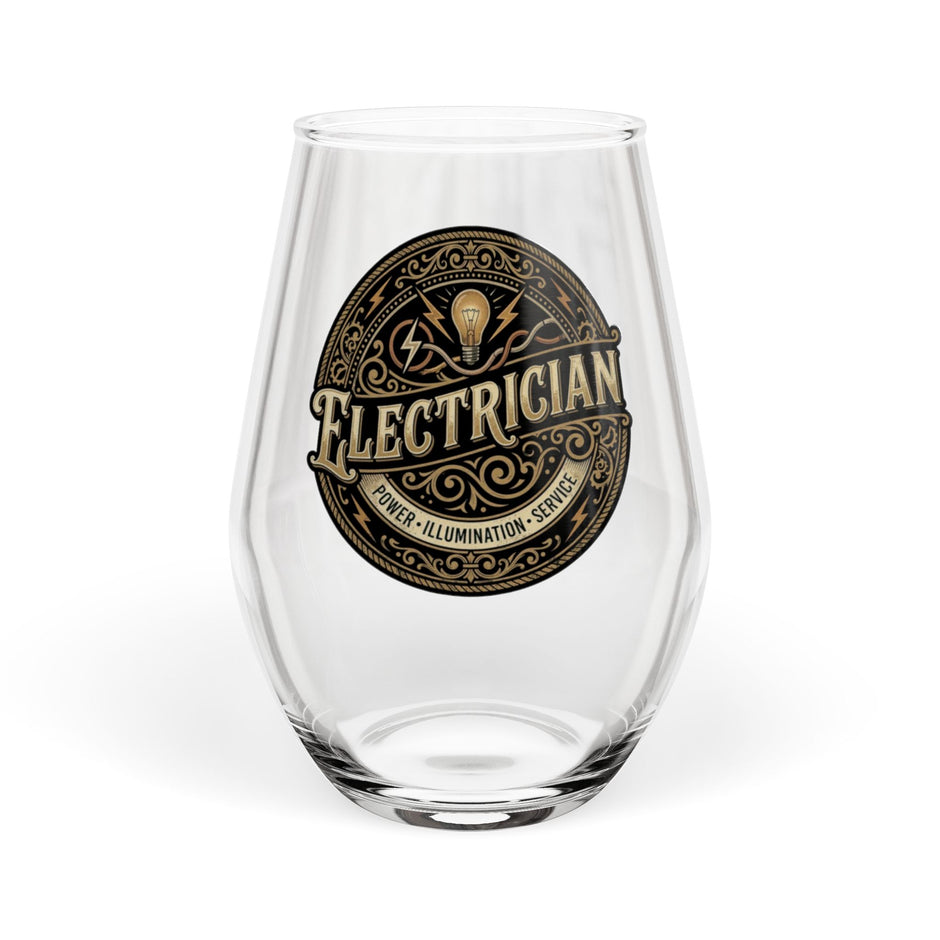 Electrician Vintage Emblem Stemless Wine Glass – 11.75 oz - DCA0336