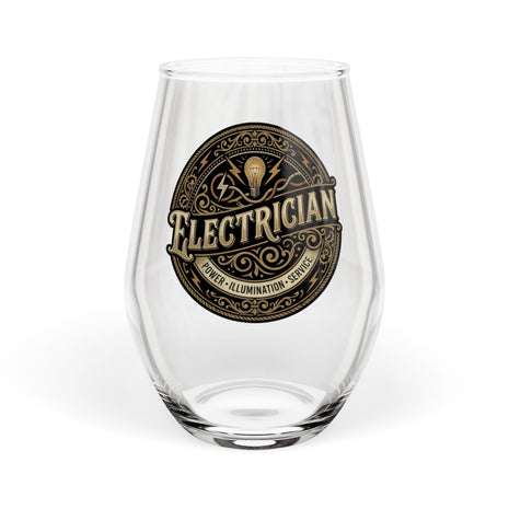 Electrician Vintage Emblem Stemless Wine Glass – 11.75 oz - DCA0336