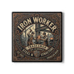 Iron Worker Tradesman Ceramic Coaster — Steel & Structure Vintage Industrial Drink Coaster - DCA0260