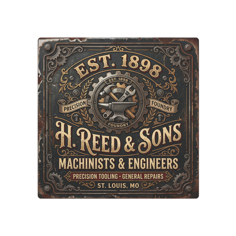 Machinist Metal Sign - H. Reed & Sons Vintage Machinists & Engineers Wall Art (Est. 1898) - DCA0435