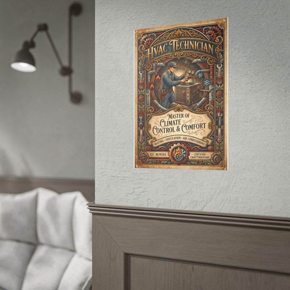 HVAC Technician Rolled Poster — 
