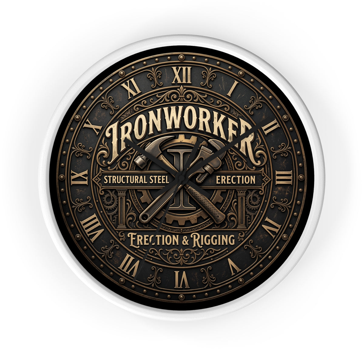 Ironworker Vintage Wall Clock — Structural Steel Erection & Rigging Decor - DCA0388