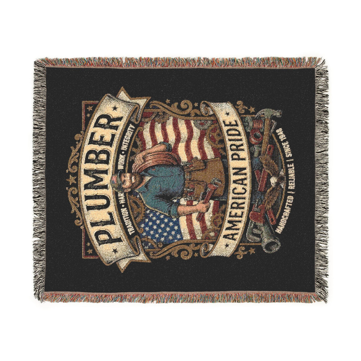 Plumber American Pride Woven Blanket