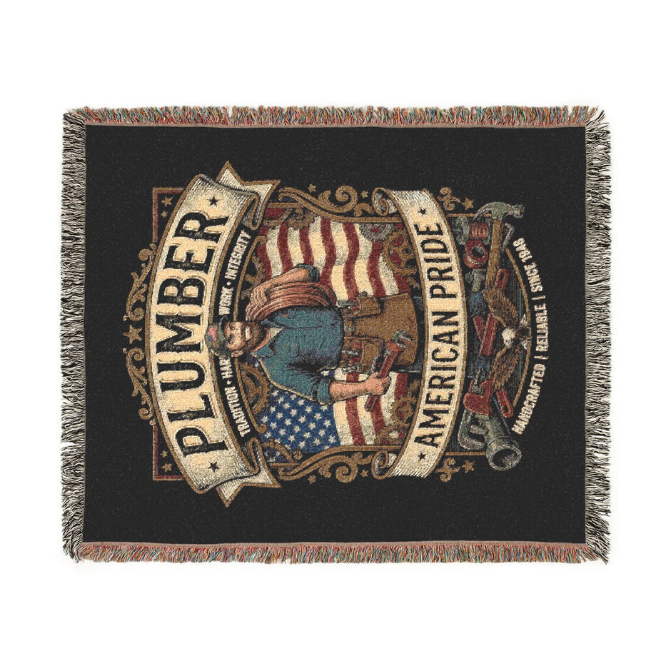 Plumber American Pride Woven Blanket