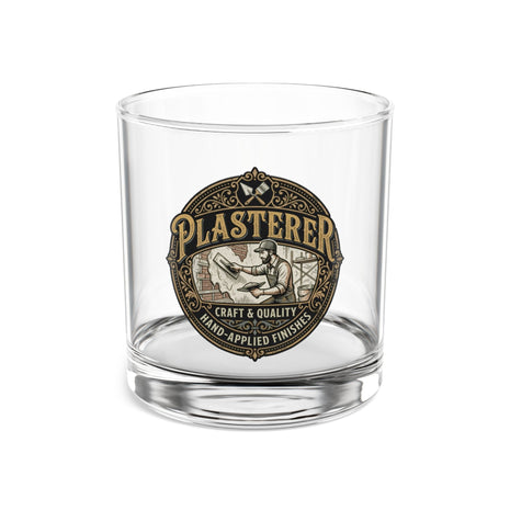 Plasterer Craft Logo 10oz Rocks Glass – Vintage Tradesman Whiskey Tumbler - Plasterer - DCA0207