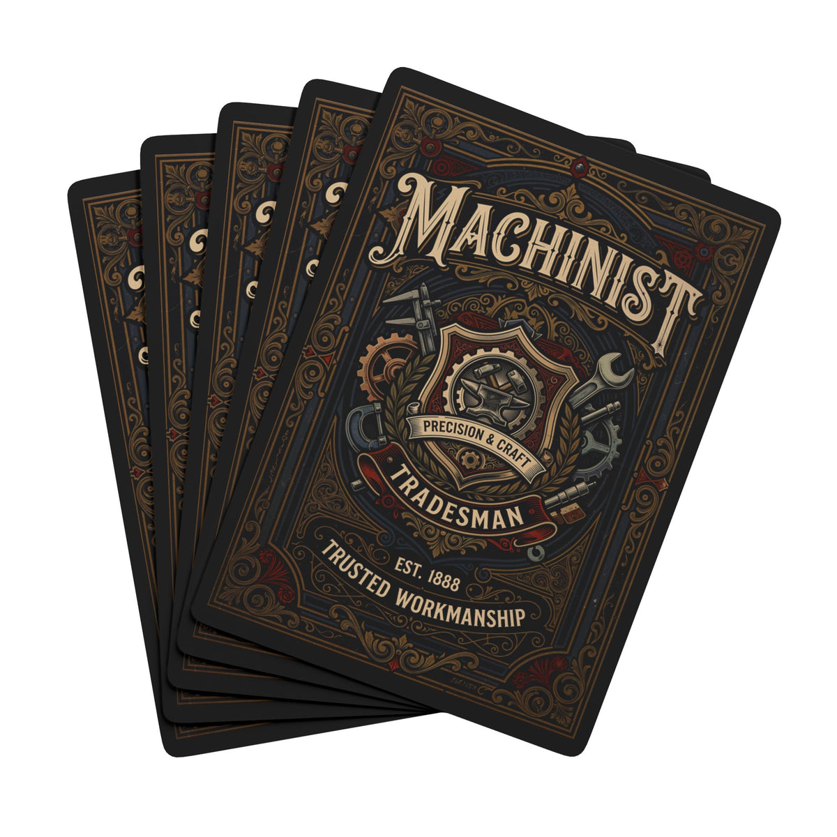 Machinist Tradesman Poker Playing Cards — Vintage Industrial Ace Spade Deck - DCA0414