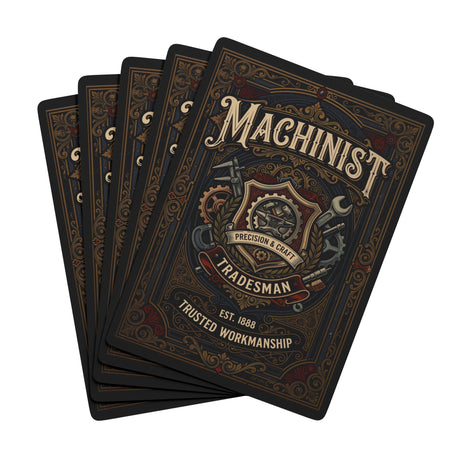 Machinist Tradesman Poker Playing Cards — Vintage Industrial Ace Spade Deck - DCA0414