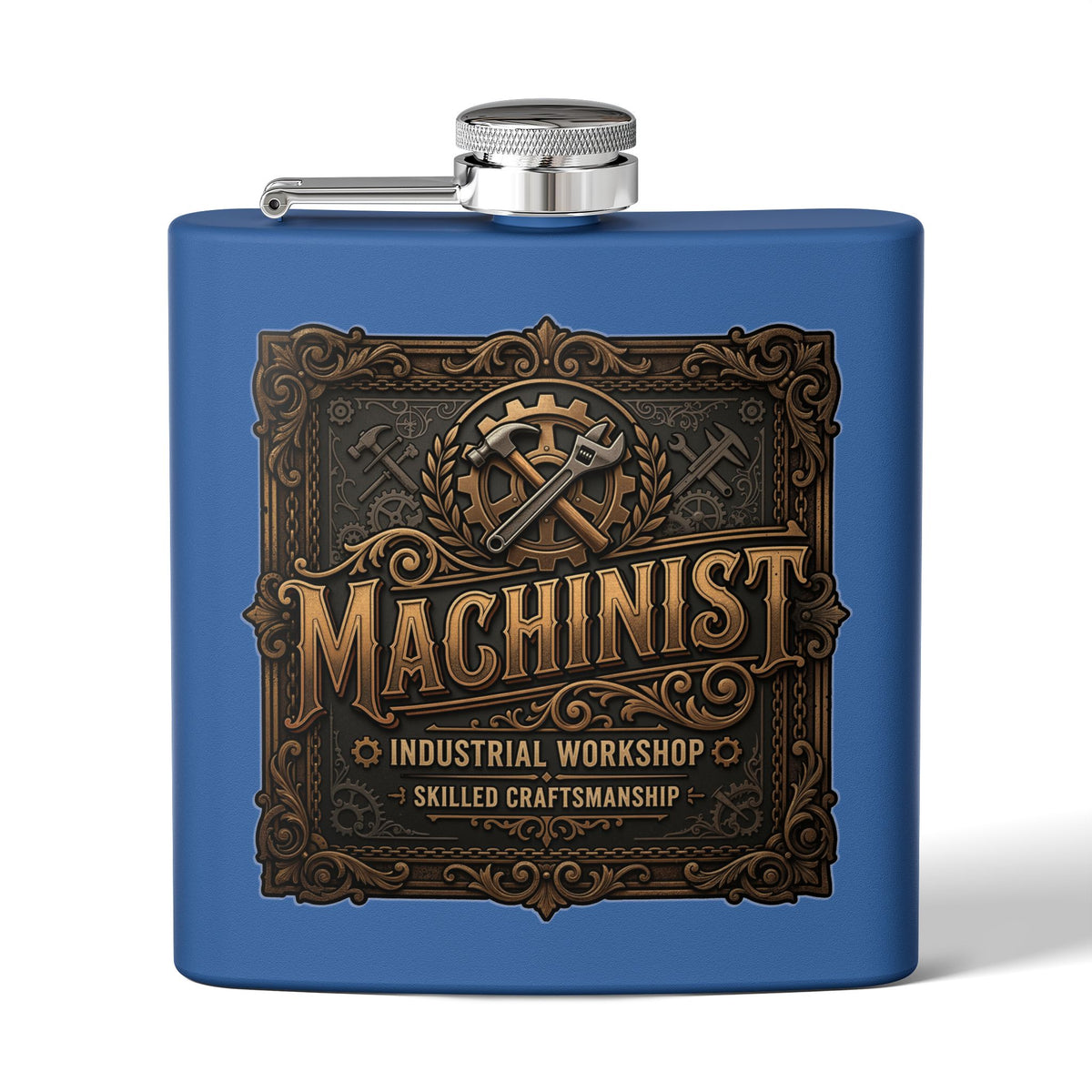 Machinist Flask — 6oz Stainless Steel Industrial Workshop Hip Flask - DCA0426