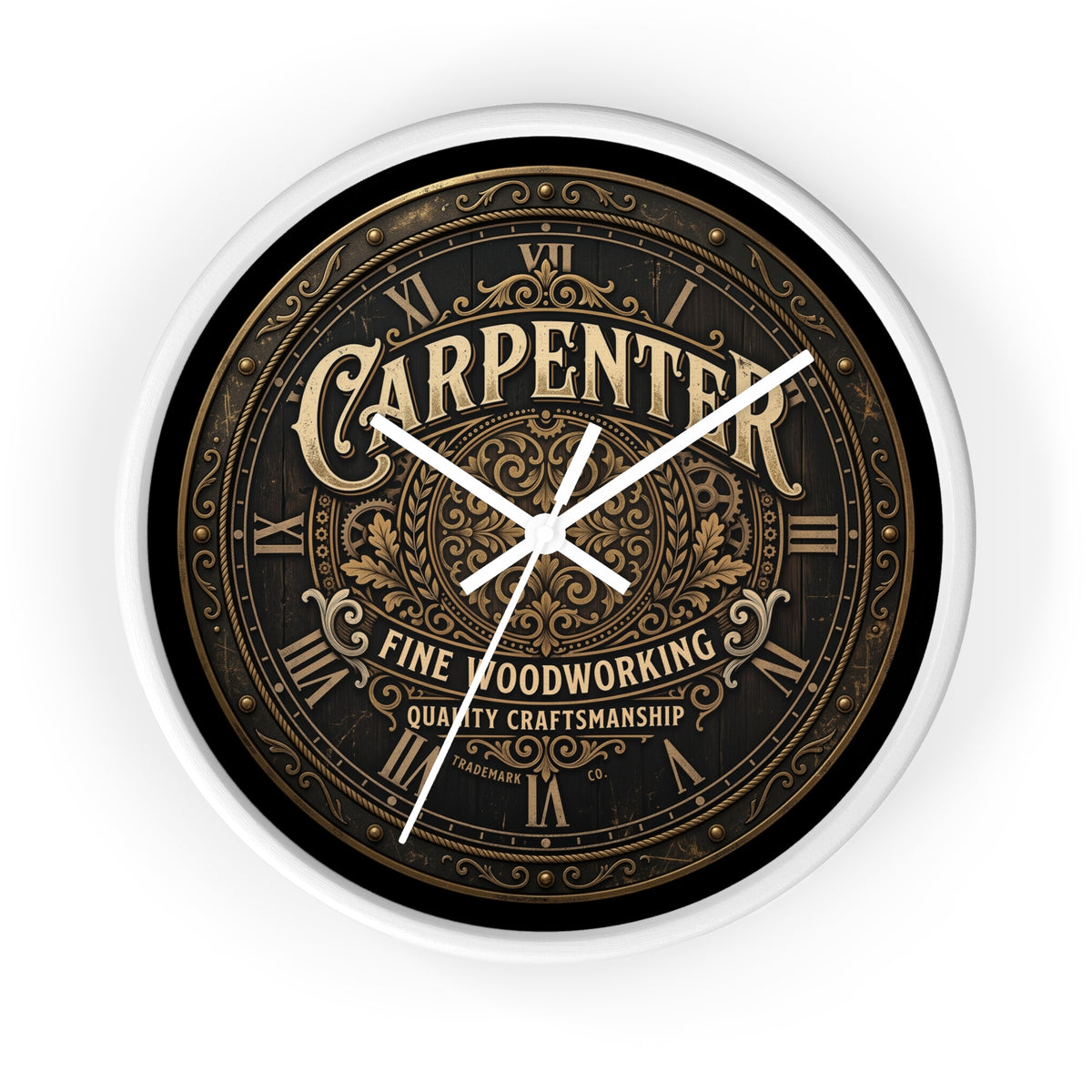 Carpenter Wall Clock — Vintage Woodworking Sign Clock for Workshop & Home - DCA384
