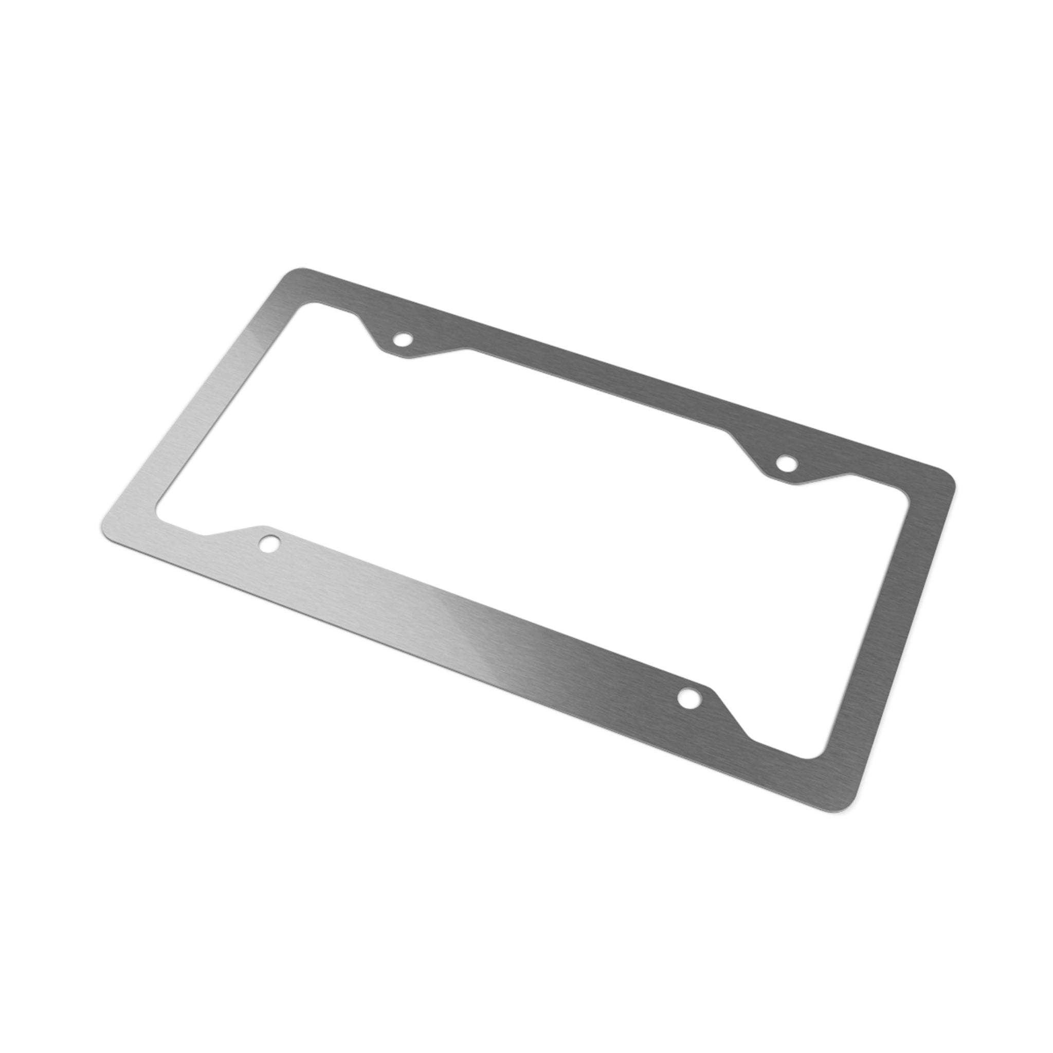 HTBA Metal License Plate Frame —  Brushed Steel Car Plate Frame