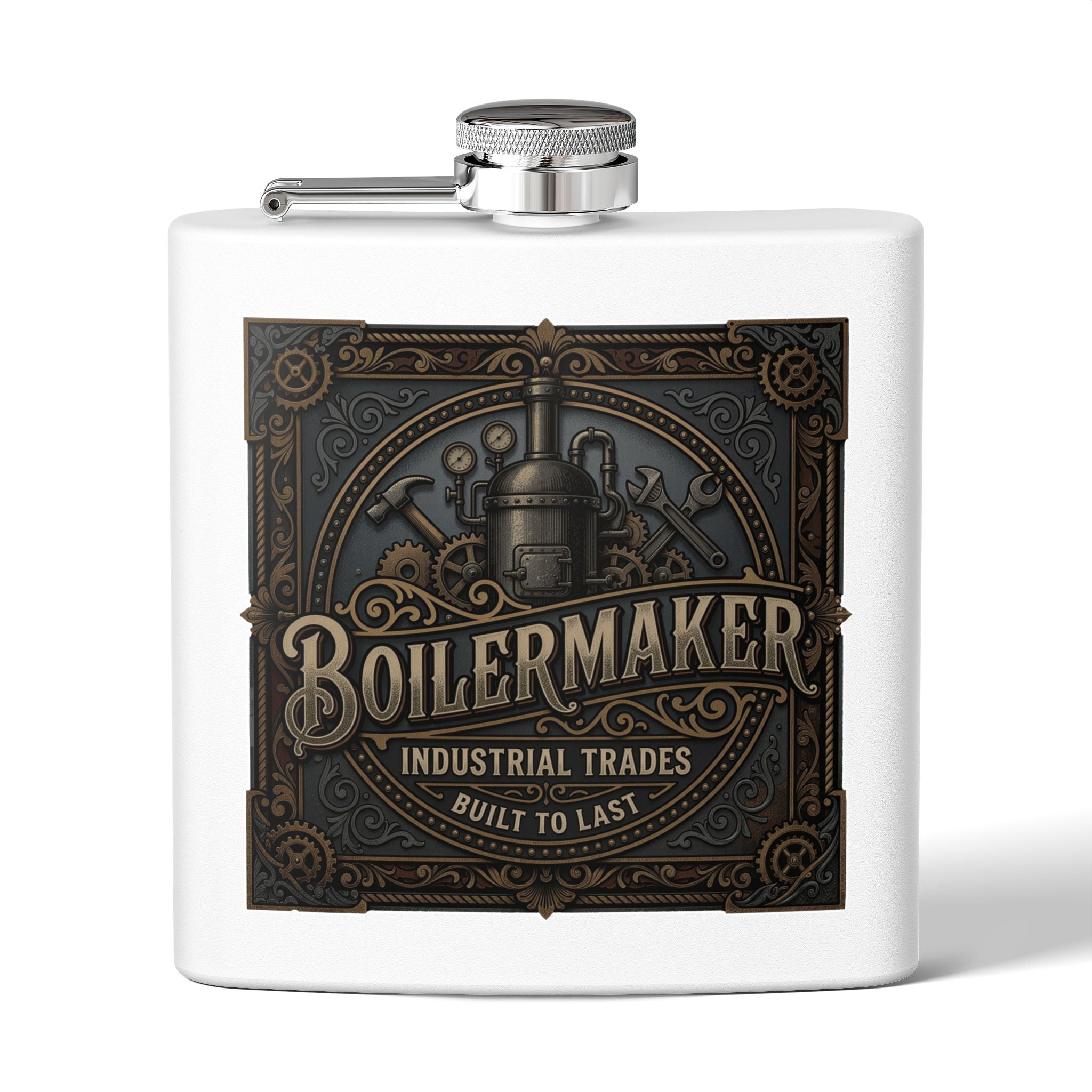 Boilermaker Flask: Industrial Trades, Built to Last' Stainless Steel 6oz - DCA0419