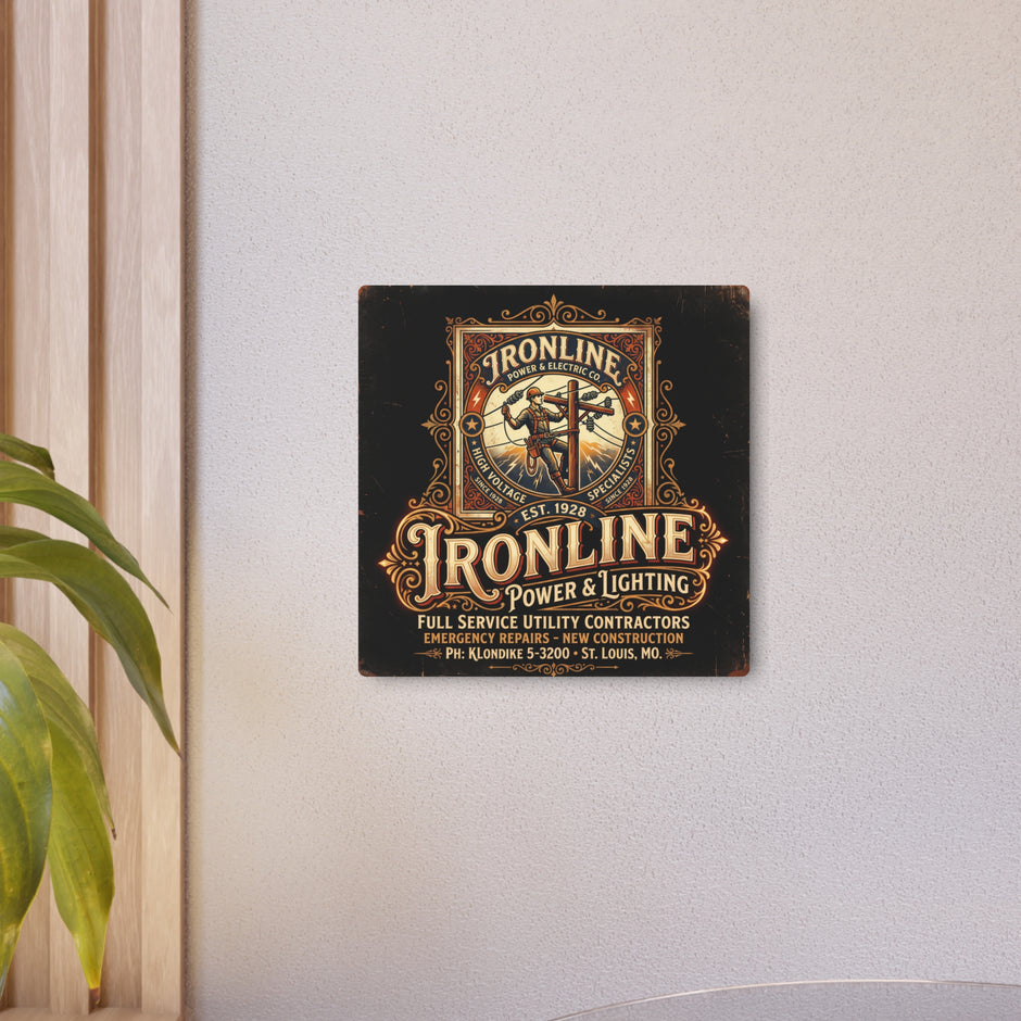 Linemen - Ironline Power & Lighting Vintage Metal Sign - DCA0434