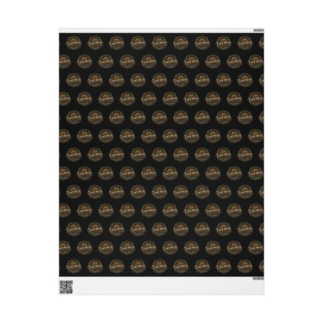 Linemen Wrapping Paper Roll — Vintage 'Legend' Emblem Pattern on Black (Gift Wrap)