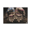 Patriotic Muddy Hands Silk Poster — Indoor/Outdoor American Flag Art Print