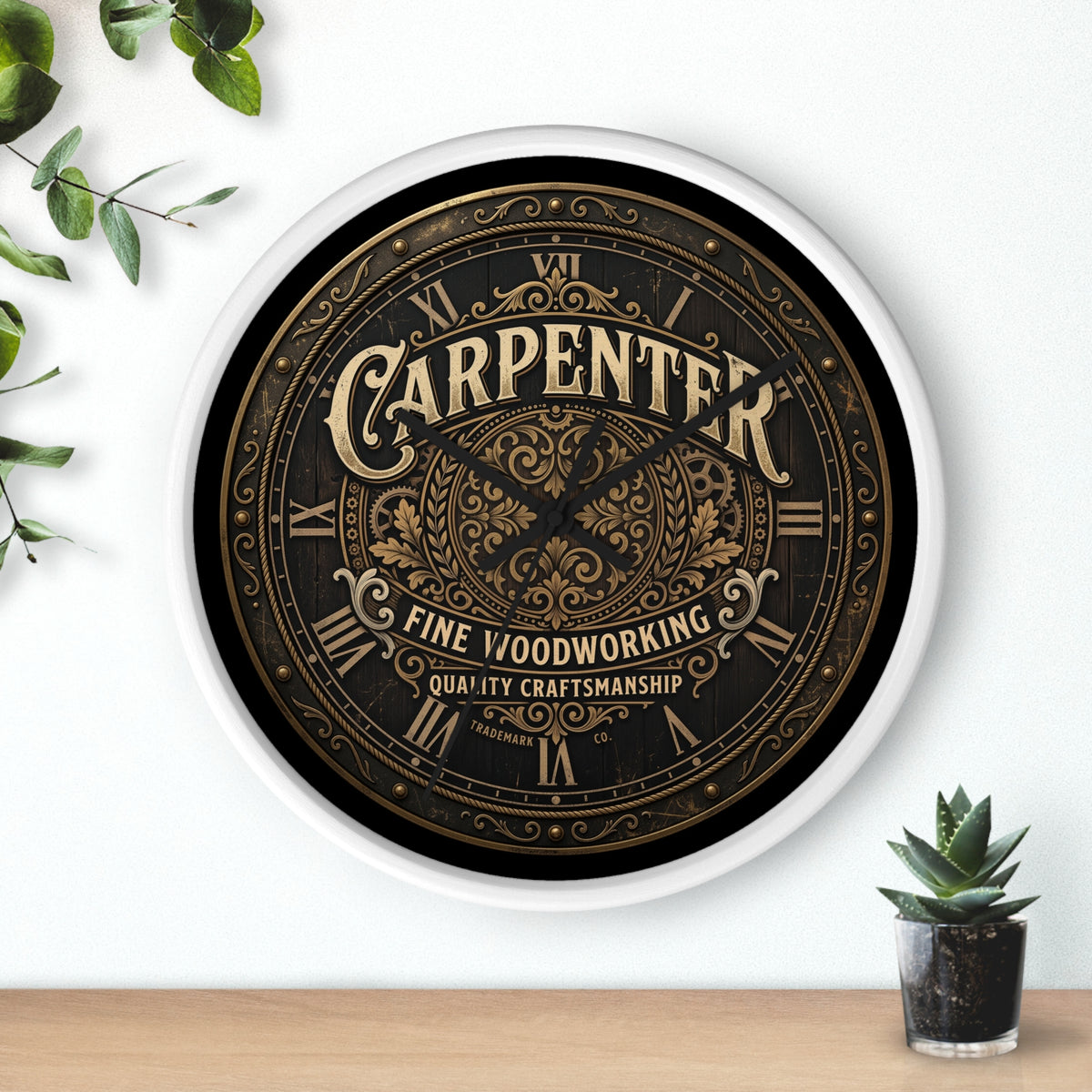 Carpenter Wall Clock — Vintage Woodworking Sign Clock for Workshop & Home - DCA384