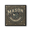 Mason & Construction Ceramic Coaster — Vintage Tradesman Gift - DCA0233