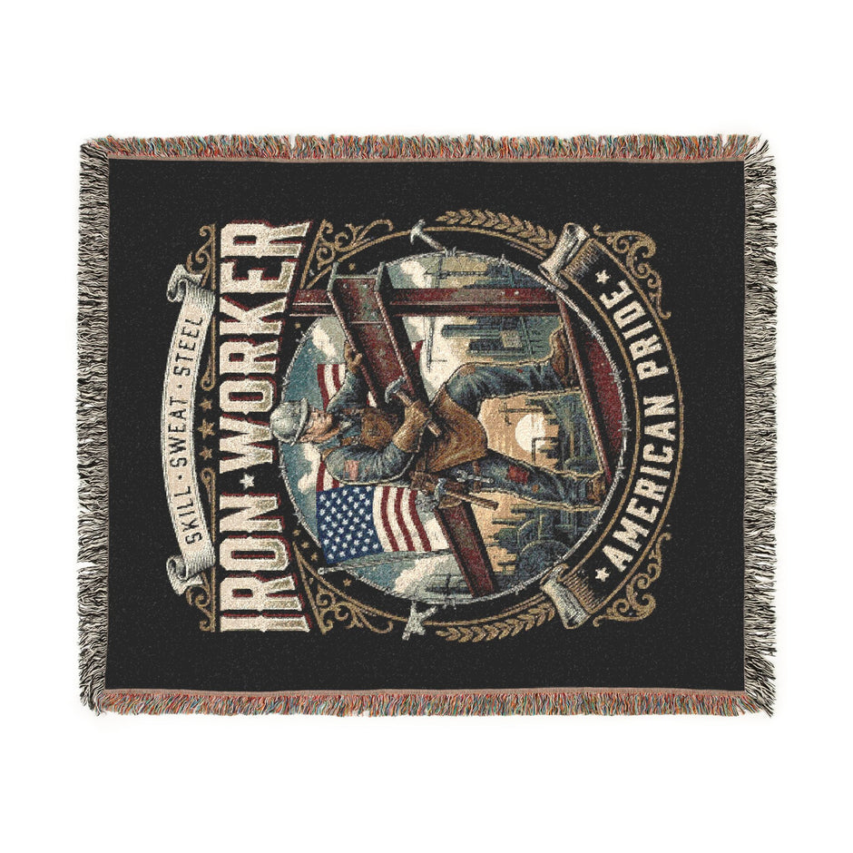 Iron Worker Woven Blanket – American Strong Patriotic Throw