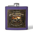 Heavy Equipment Operator Flask — 6oz Stainless Steel Hip Flask - DCA0422
