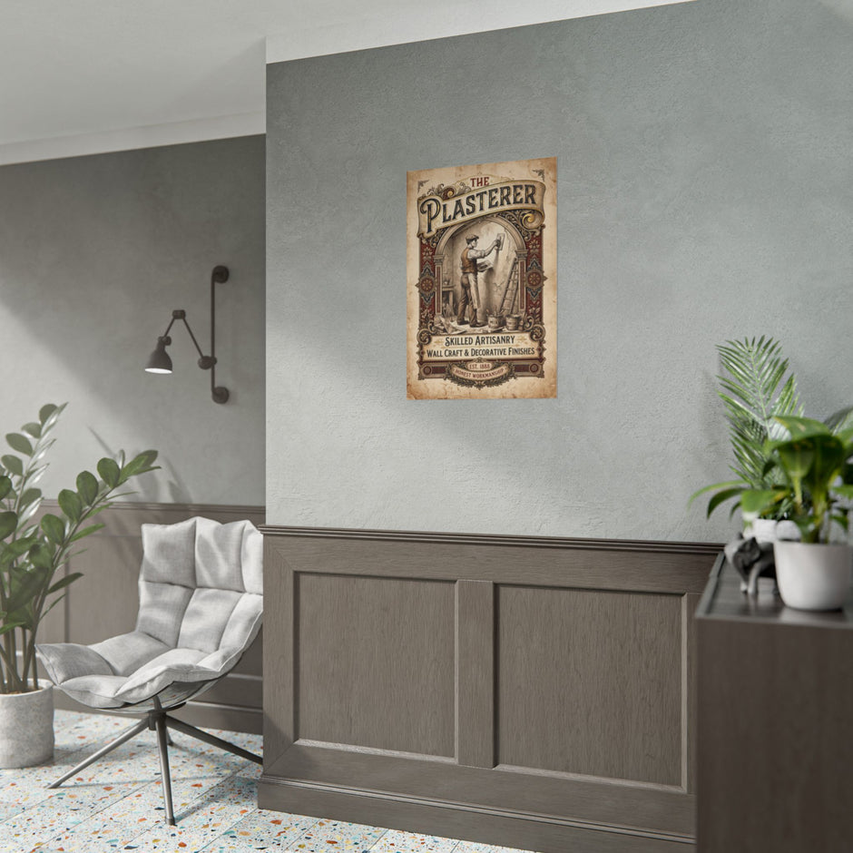 Plasterer Vintage Poster – Skilled Artisan Wall Art - DCA0378