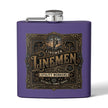 Linemen Utility Workers 6oz Stainless Steel Flask — Vintage Electrician Tribute - DCA0425