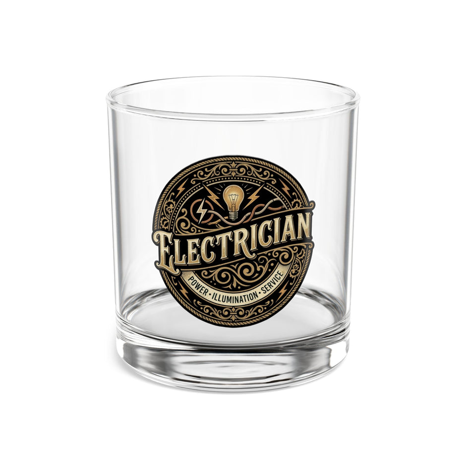 Electrician Vintage Emblem 10oz Rocks Glass – Whiskey & Scotch Tumbler - Electrician - DCA0199
