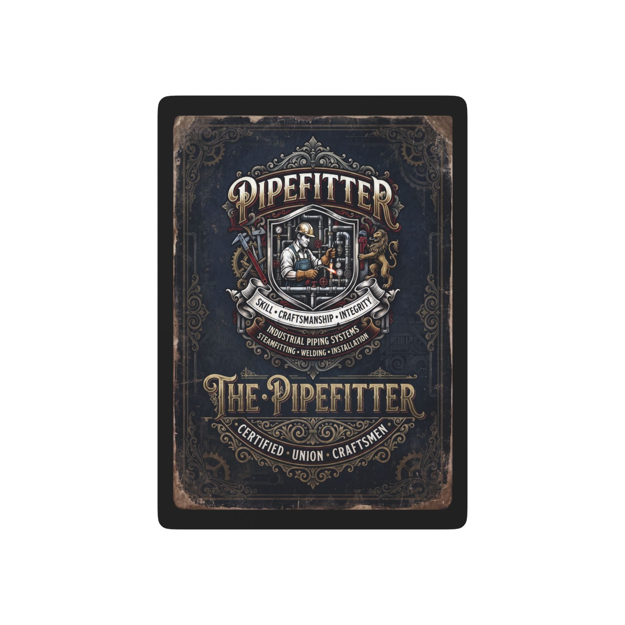 Pipefitter Vintage Poker Playing Cards — Retro Industrial Poker Deck