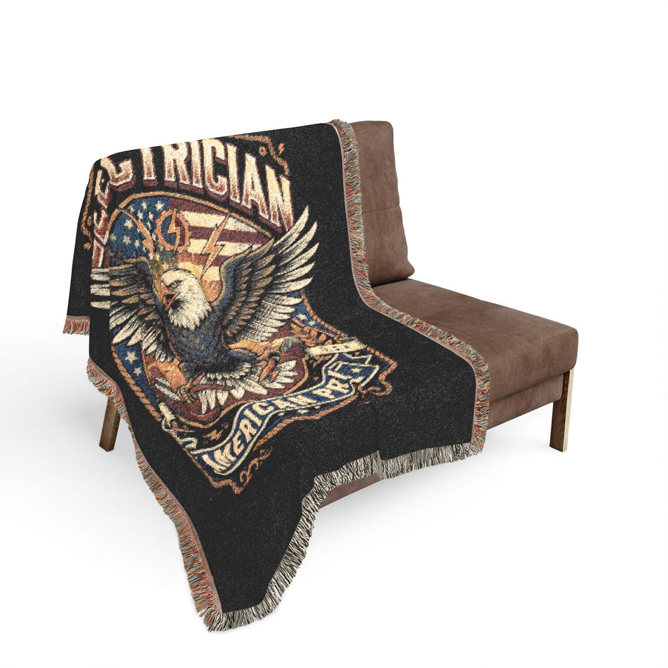 Electrician Woven Blanket - American Proud Eagle Throw