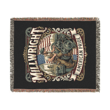 Millwright Woven Blanket — Vintage Emblem American Pride Throw