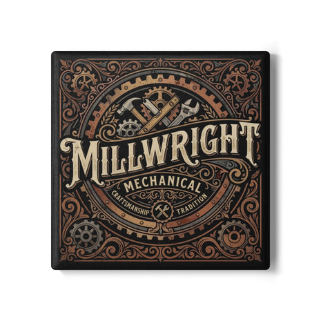 Millwright Mechanical Coaster — Vintage Industrial Ceramic Drink Coaster - DCA0235