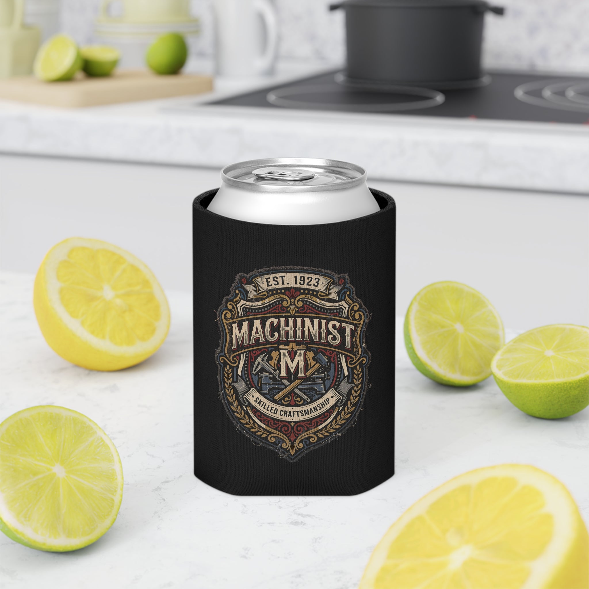 Machinist Can Cooler — Vintage Skilled Craftsman Beer Koozie (Est. 1923) - DCA0418