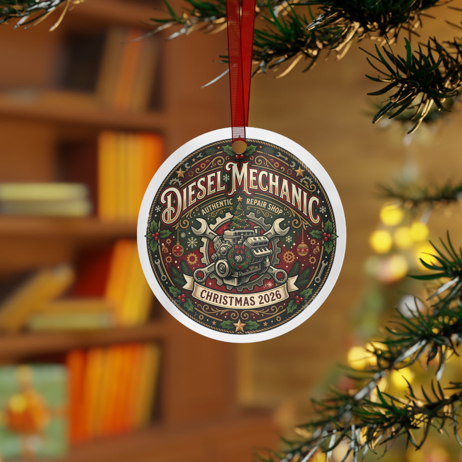 Diesel Mechanic Christmas 2026 Metal Ornament - DCA0453