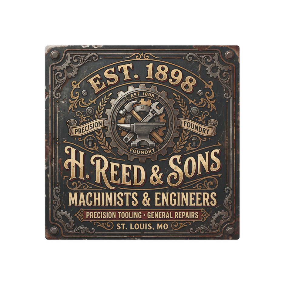 Machinist Metal Sign - H. Reed & Sons Vintage Machinists & Engineers Wall Art (Est. 1898) - DCA0435