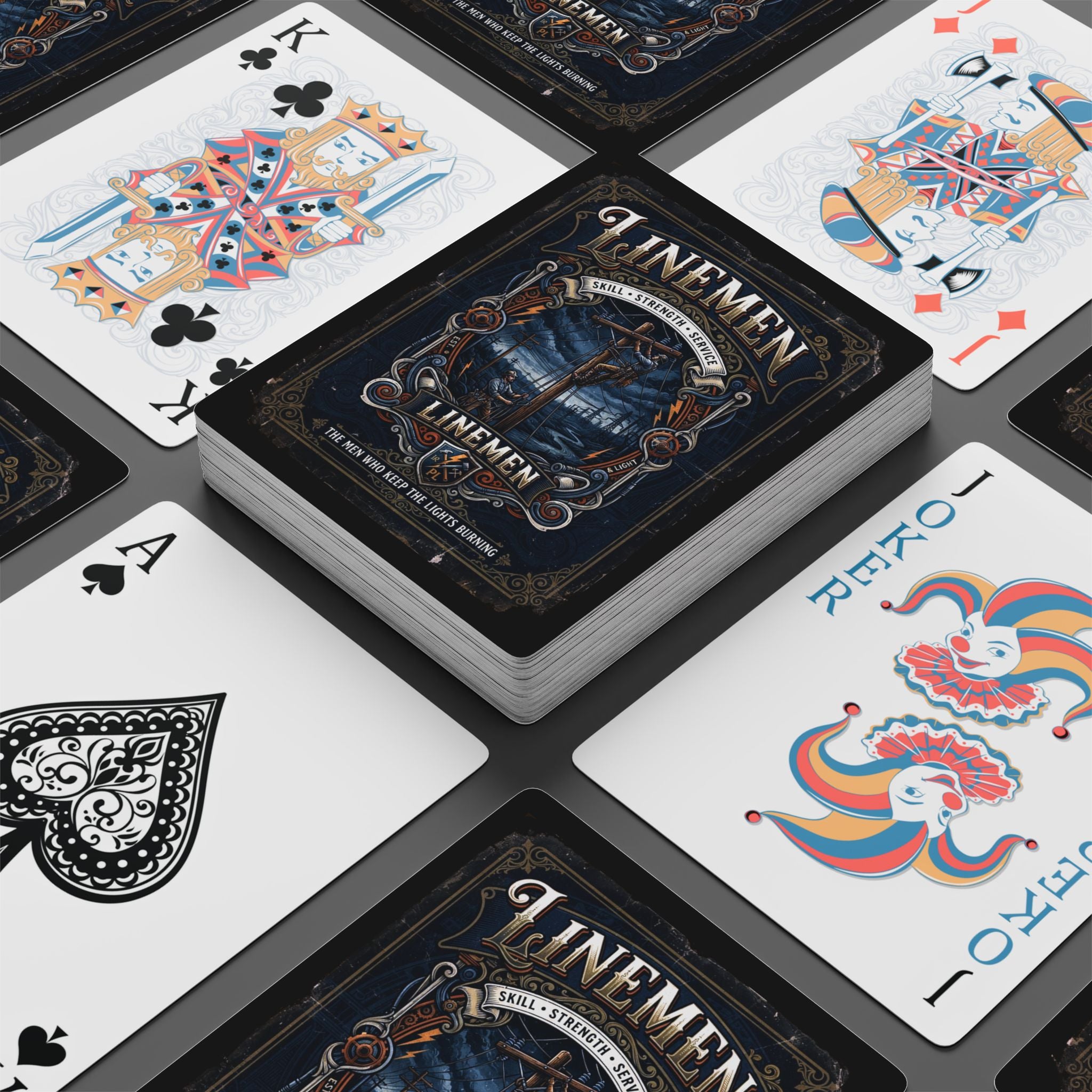 Linemen Tribute Poker Deck — Vintage Electrician Playing Cards - DCA0357
