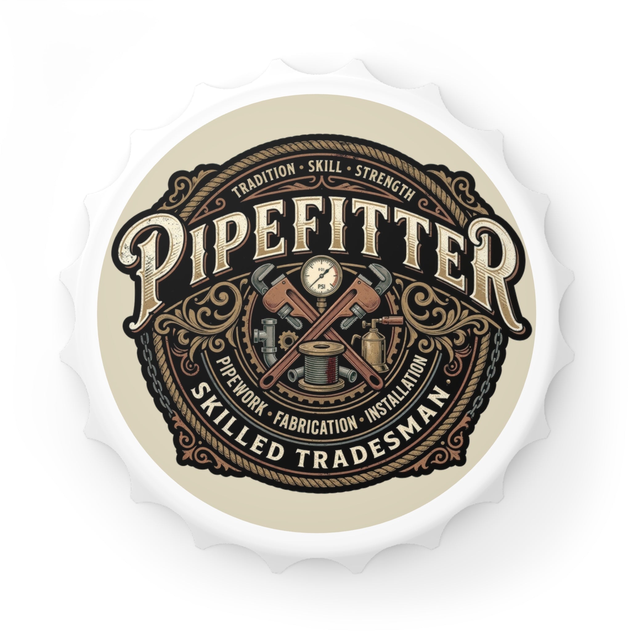 Pipefitter Service & Repair Bottle Opener — Vintage Tools Design - DCA0175