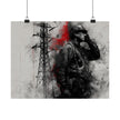 Electric Lineman Matte Poster — Industrial Worker Art Print (Horizontal)