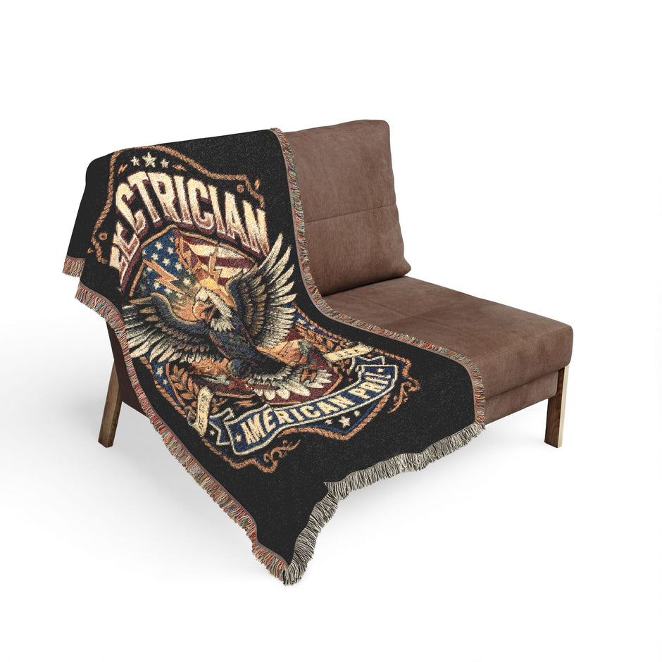Electrician Woven Blanket - American Proud Eagle Throw