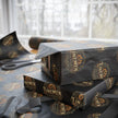 Linemen Wrapping Paper Roll — Vintage 'Legend' Emblem Pattern on Black (Gift Wrap)