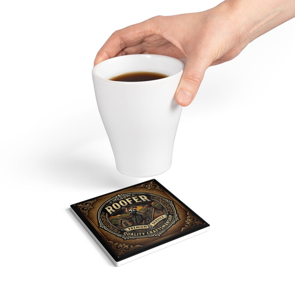 Roofer Coaster — Vintage Roofer Craftsman Ceramic Drink Coaster - Roofer - DCA0240