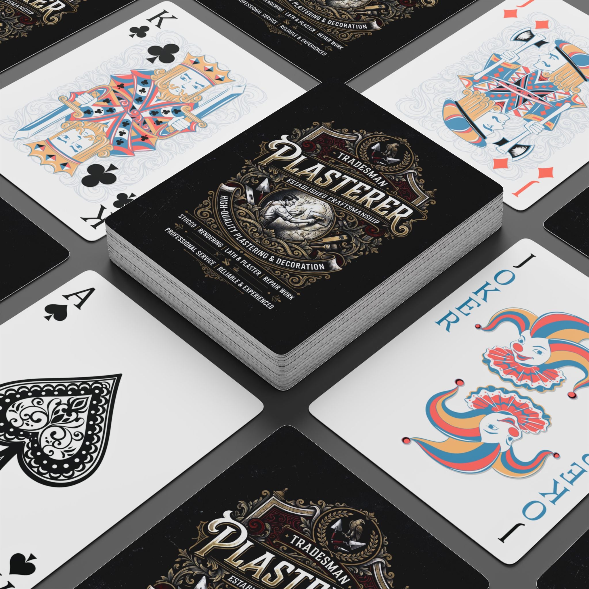 Plasterer Tradesman Vintage Playing Cards – Classic Poker Deck - DCA0361