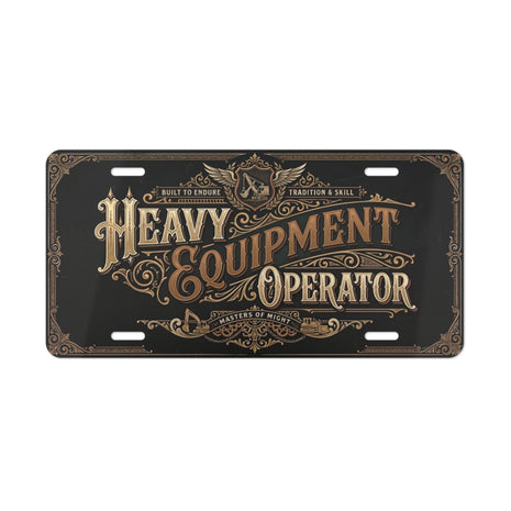 Heavy Equipment Operator Vanity Plate — Vintage Industrial License Plate - DCA0273