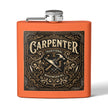 Carpenter Stainless Steel Flask – Traditional Woodworking 6oz Hip Flask Gift - DCA0420