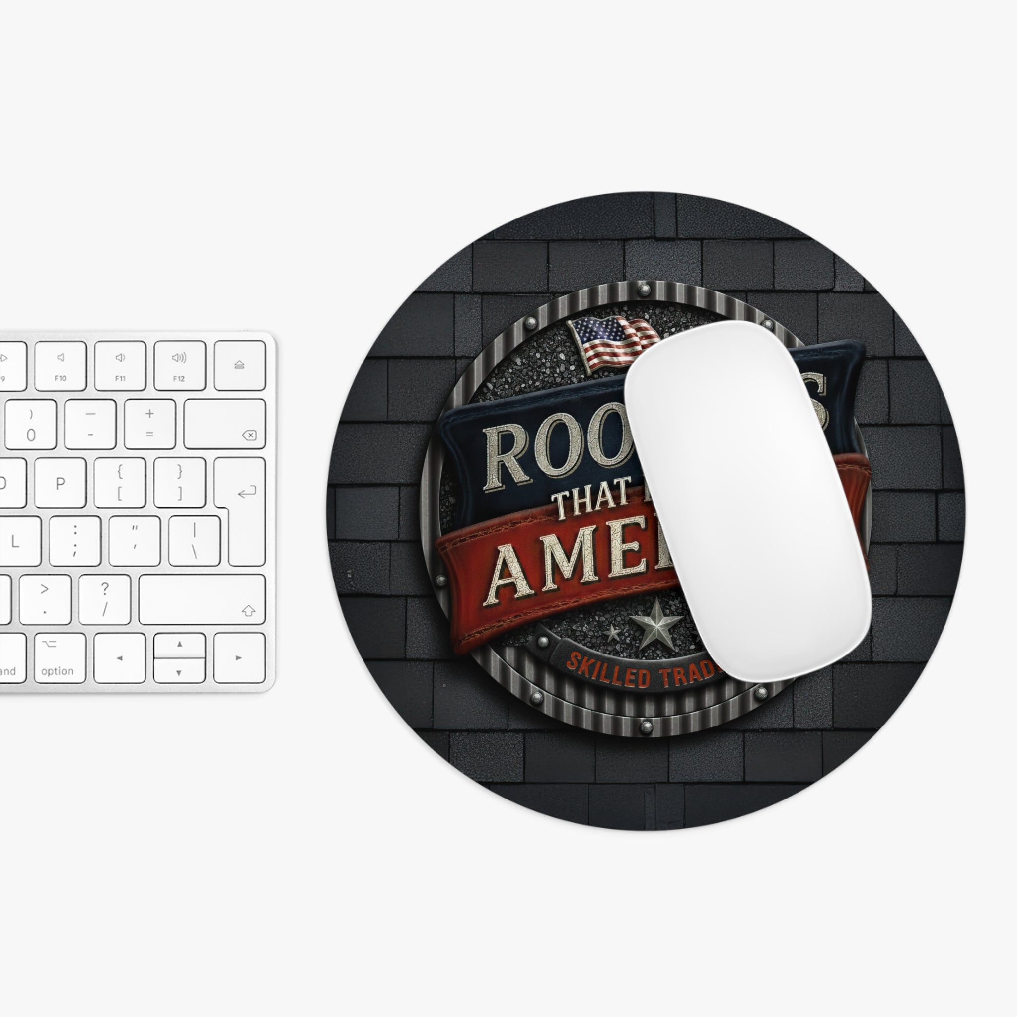 Roofers That Build America Round Mouse Pad MP1022